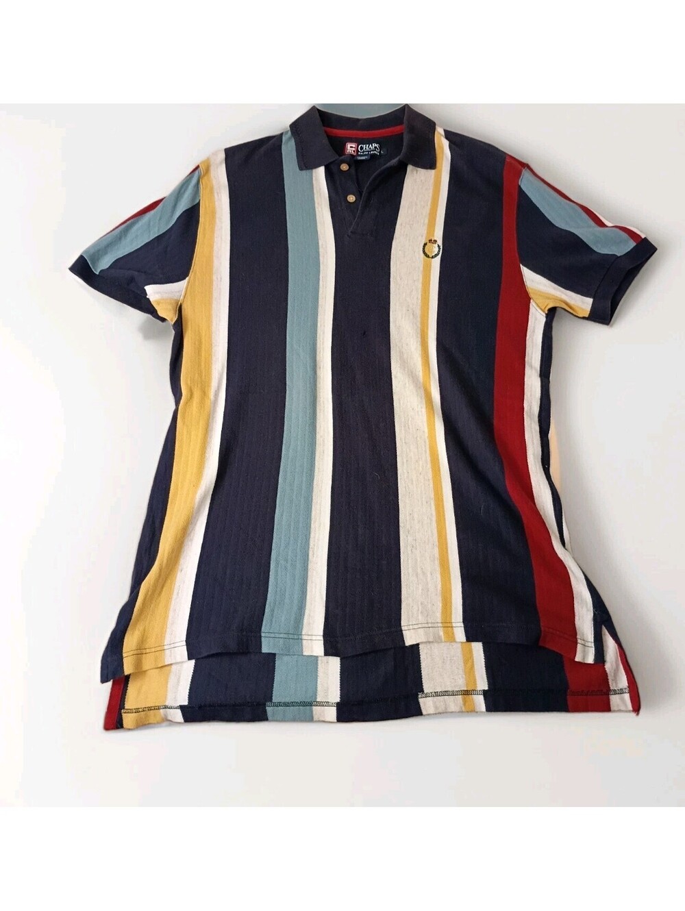 Vintage Chaps Ralph Lauren Polo Rugby Shirt Multicolor Vertical Striped READ
